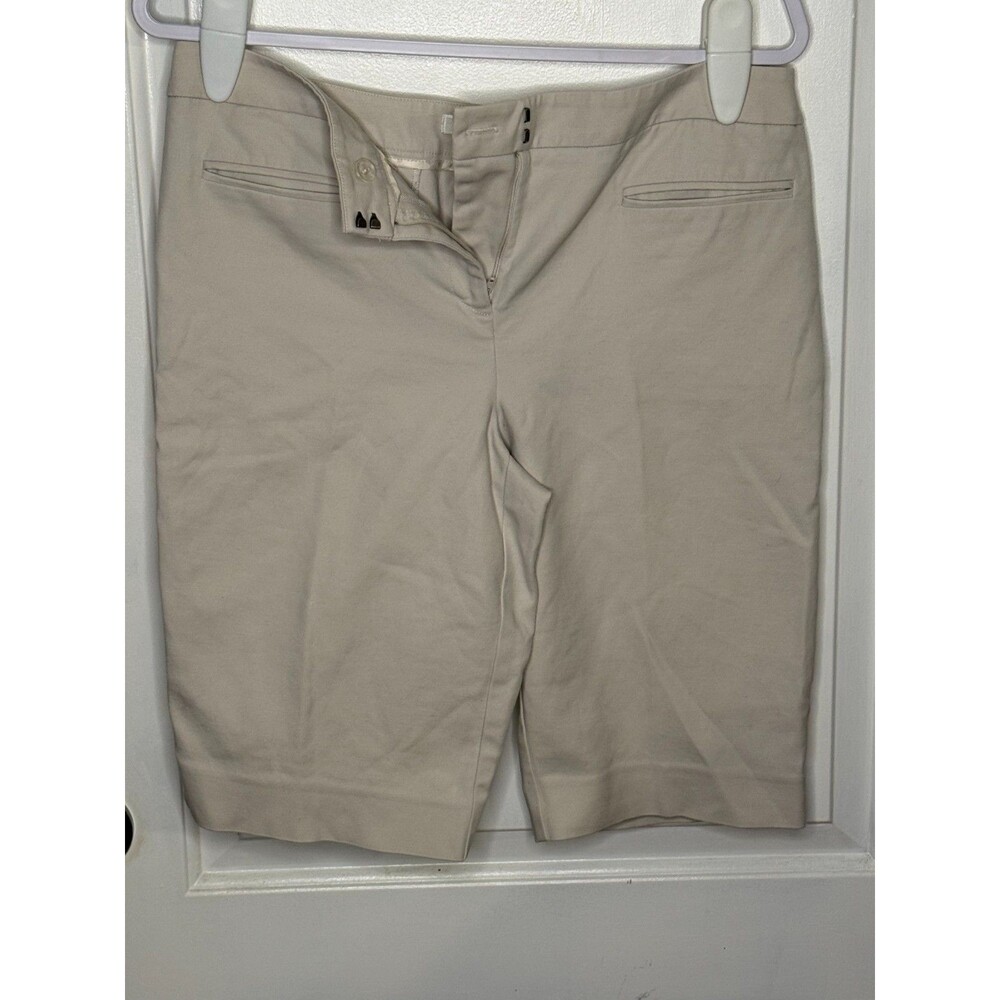 Chico's Women's Beige Cargo Bermuda Utility Shorts, Size 1